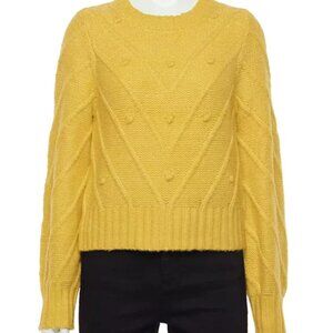 SO Bobble Trim Crew Neck Yellow Sweater